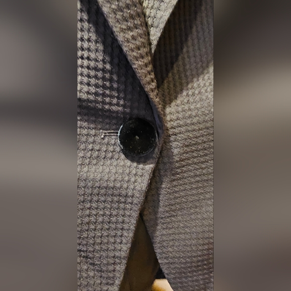 GIORGIO ARMANI Black Silk/Velvet Royal Blue Crepe Single Breasted, S - Picture 8 of 10